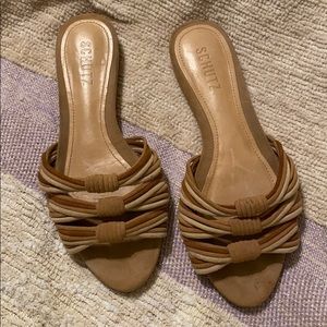 Schutz Strappy Knot Slide Sandals